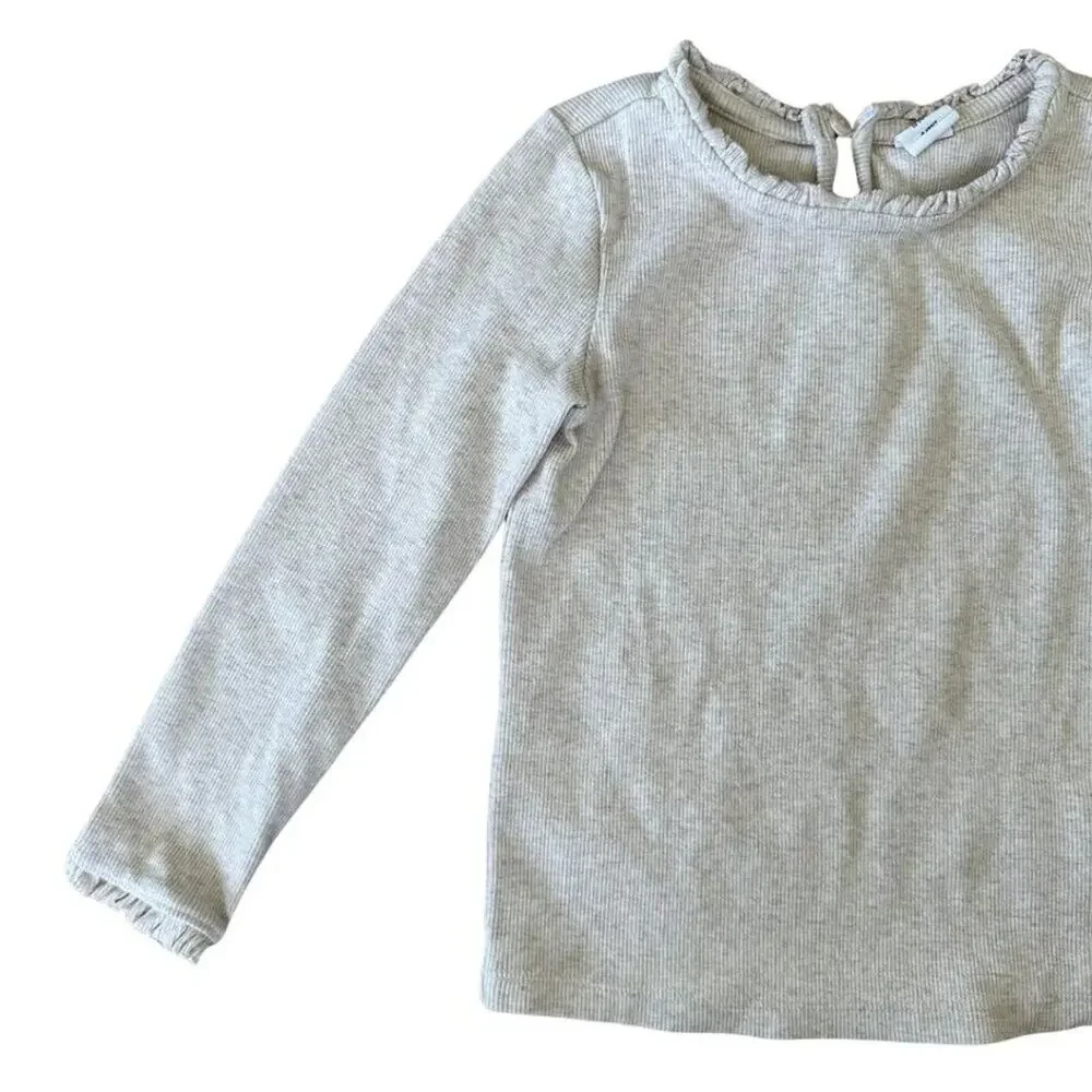 GAP Long Sleeve Crew Neck TShirt Cream 4T